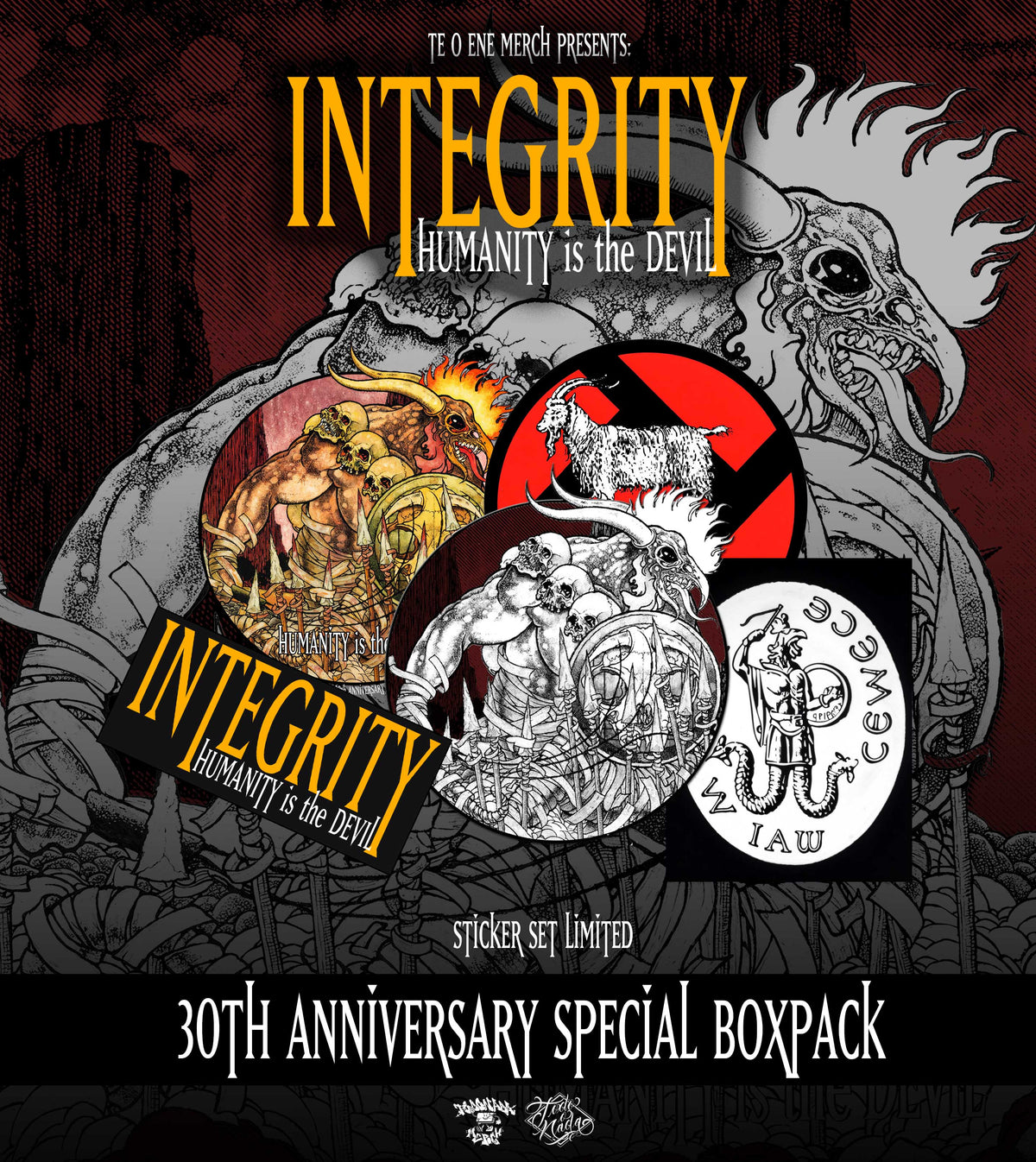 INTEGRITY humanity is the devil / 30 aniversario / box pack especial / POLERA BLANCA