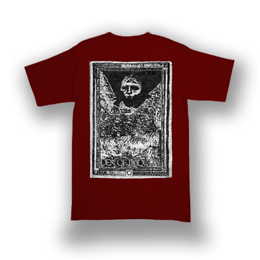 INTEGRITY den of iniquity box pack / polera color burdeo ( t shirt + parche bordado )
