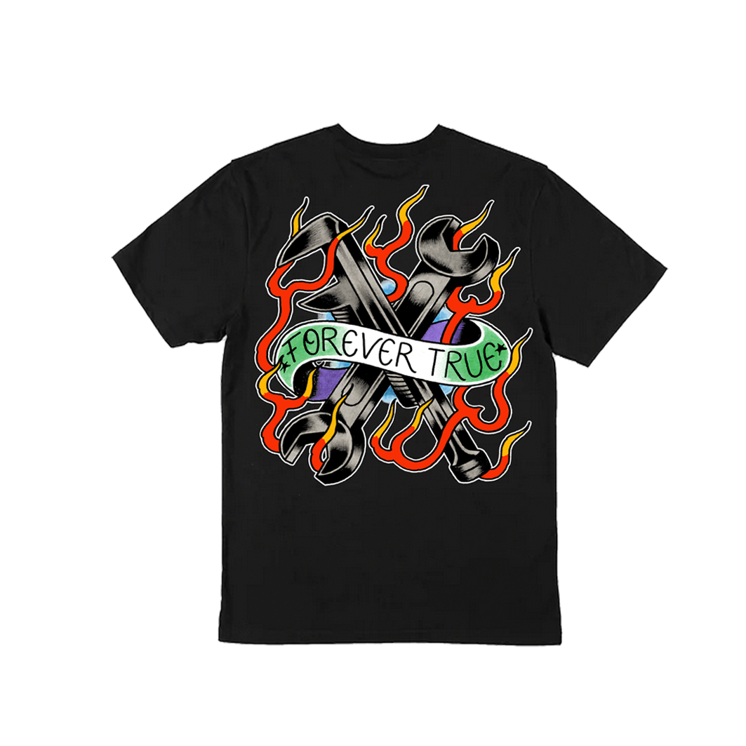 EARTH CRISIS forever true / gustavo ruiz colab / polera negra 8 tintas serigrafia