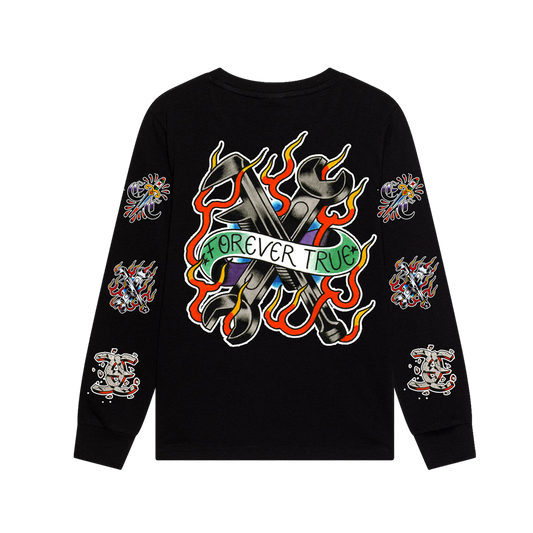 EARTH CRISIS forever true / gustavo ruiz colab / polera manga larga negra