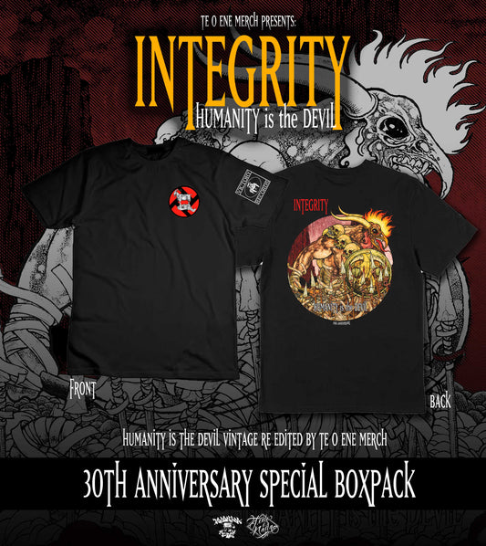 INTEGRITY humanity is the devil / 30 aniversario / box pack especial / POLERA NEGRA