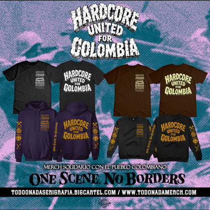 HARDCORE UNITED FOR COLOMBIA polera negra