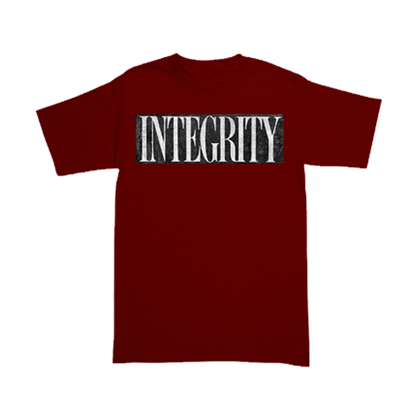 INTEGRITY den of iniquity box pack / polera color burdeo ( t shirt + parche bordado )