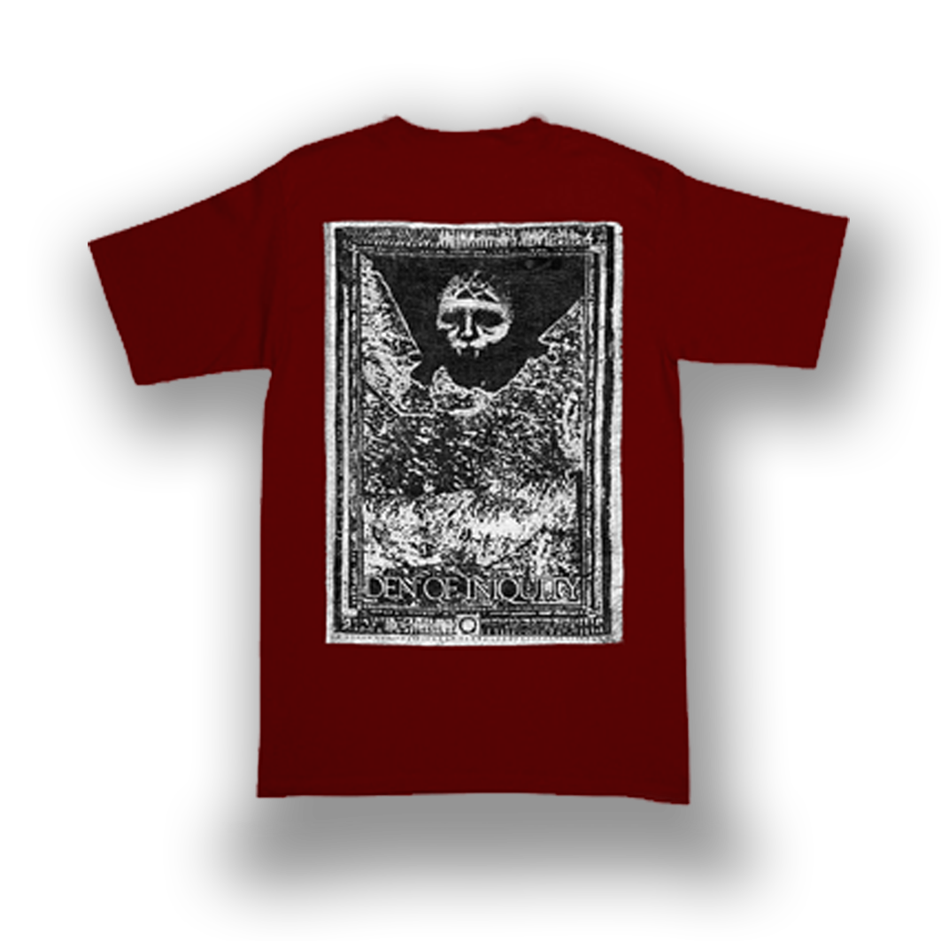 INTEGRITY den of iniquity box pack / polera color burdeo ( t shirt + parche bordado )