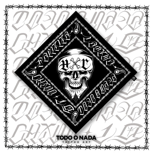 FAMILIA LATINA HXC / CHIVO 19 X TODO O NADA bandana hxc colab 65x65cm
