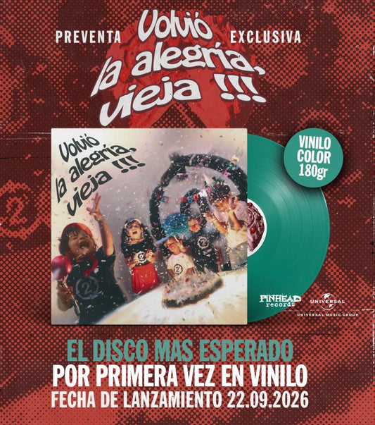 PRE VENTA . 2 MINUTOS   VOLVIO LA ALEGRIA VIEJA /VINILO COLOR 140G