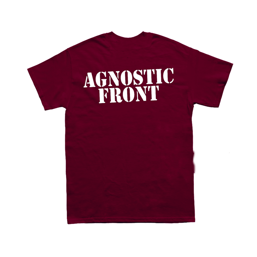 AGNOSTIC FRONT mayor mayo the eliminator colab / 10 tintas serigrafia /polera burdeo