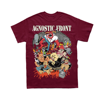 AGNOSTIC FRONT mayor mayo the eliminator colab / 10 tintas serigrafia /polera burdeo