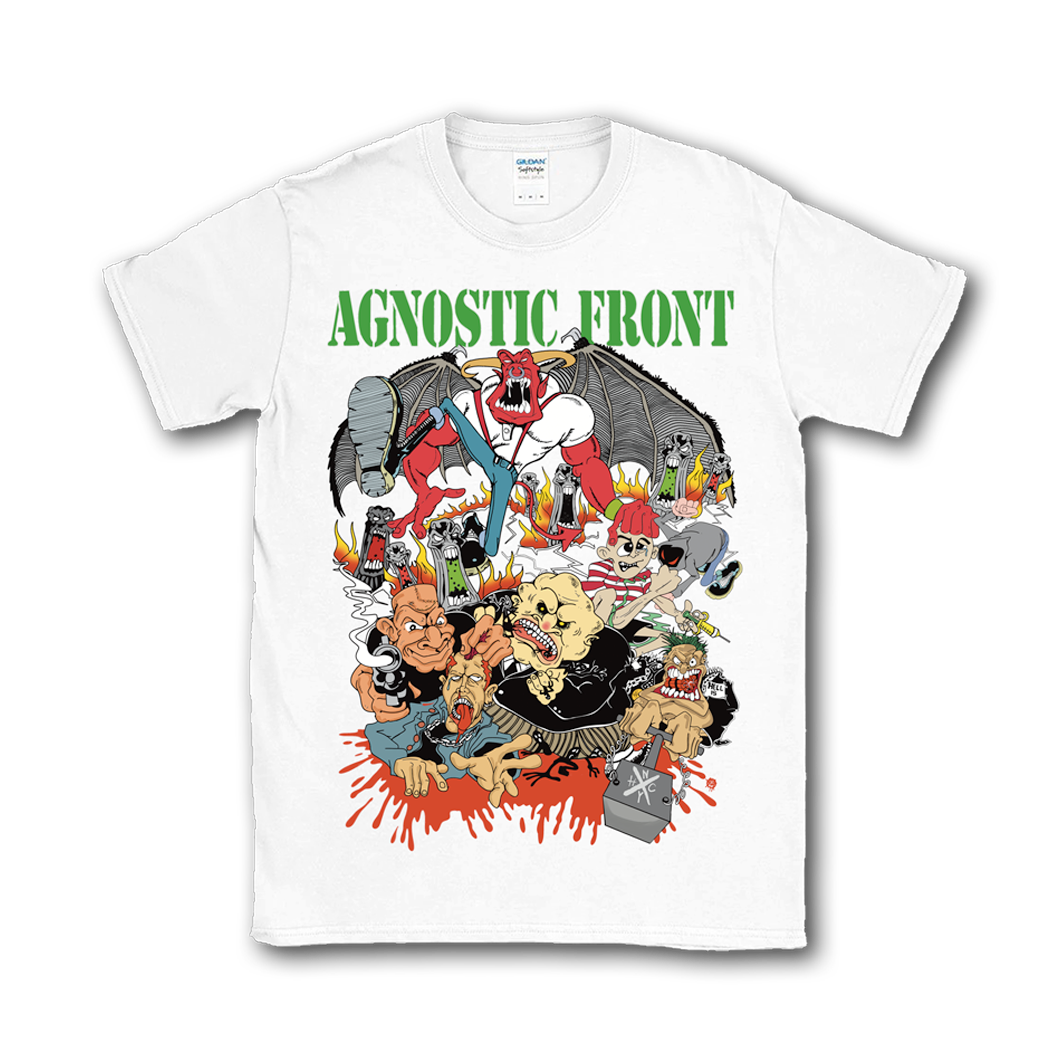 AGNOSTIC FRONT mayor mayo the eliminator colab / 10 tintas serigrafia /polera blanca