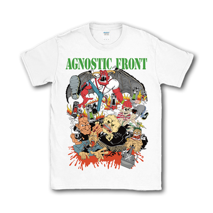 AGNOSTIC FRONT mayor mayo the eliminator colab / 10 tintas serigrafia /polera blanca