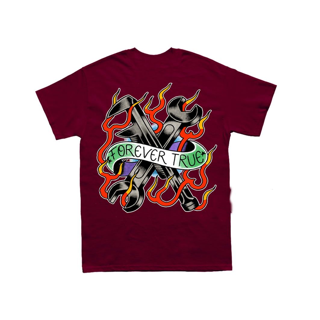 EARTH CRISIS forever true / gustavo ruiz colab / polera burdeo 8 tintas serigrafia