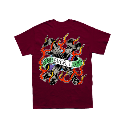 EARTH CRISIS forever true / gustavo ruiz colab / polera burdeo 8 tintas serigrafia