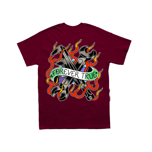 EARTH CRISIS forever true / gustavo ruiz colab / polera burdeo 8 tintas serigrafia