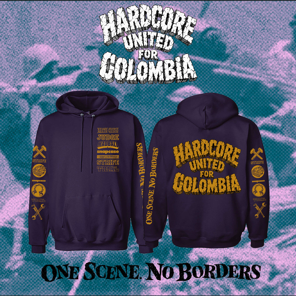 HARDCORE UNITED FOR COLOMBIA poleron azul