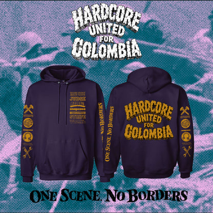 HARDCORE UNITED FOR COLOMBIA poleron azul