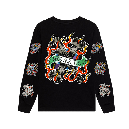 EARTH CRISIS forever true / gustavo ruiz colab / polera manga larga negra