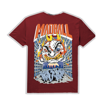 MADBALL mayor mayo colab / serigrafia 10 tintas / polera burdeo