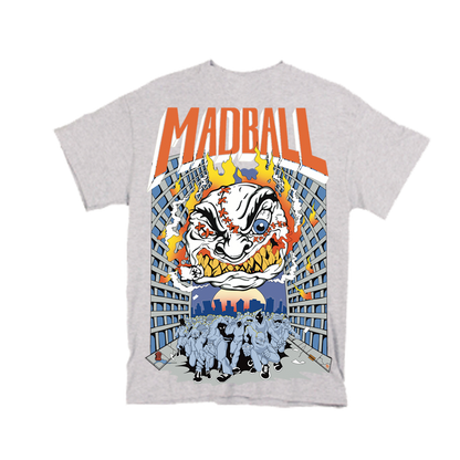 MADBALL mayor mayo colab / serigrafia 10 tintas / polera gris