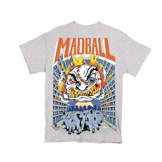 MADBALL mayor mayo colab / serigrafia 10 tintas / polera gris
