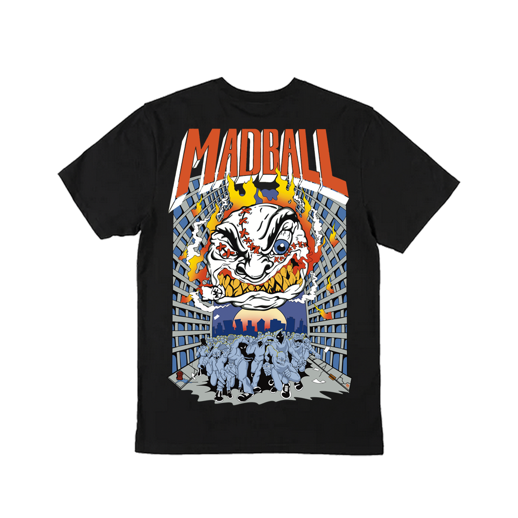 MADBALL mayor mayo colab / serigrafia 10 tintas / polera negra