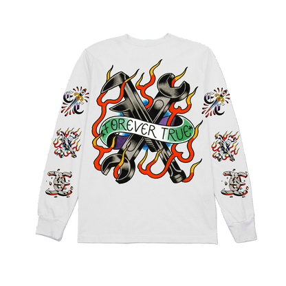 EARTH CRISIS forever true / gustavo ruiz colab / polera manga larga blanca