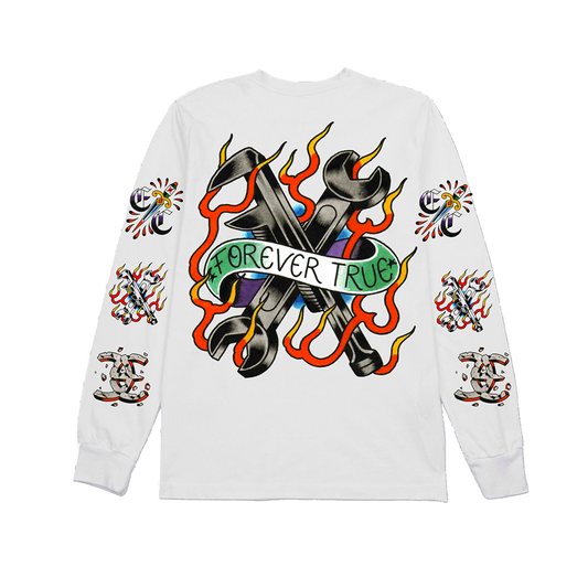 EARTH CRISIS forever true / gustavo ruiz colab / polera manga larga blanca