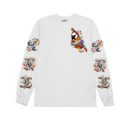 EARTH CRISIS forever true / gustavo ruiz colab / polera manga larga blanca