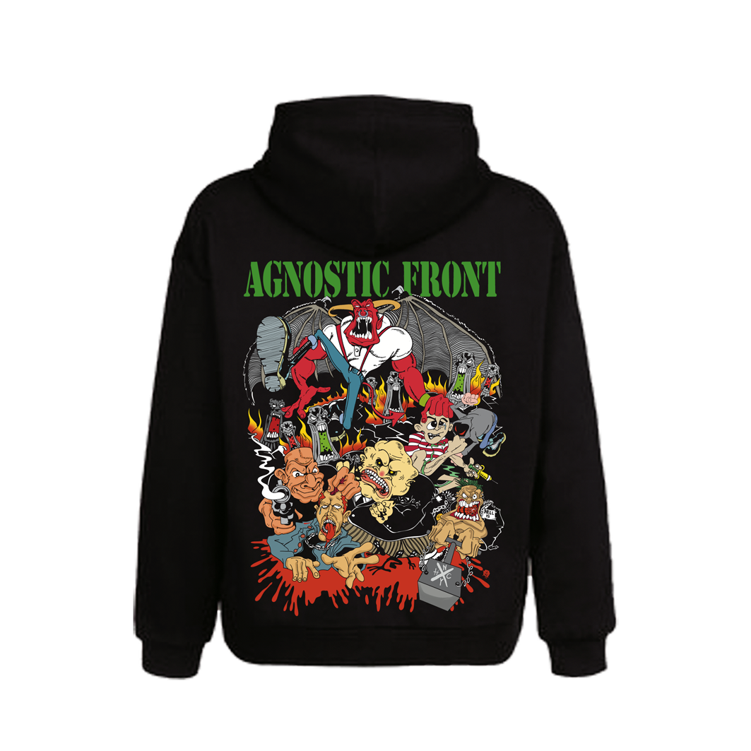 AGNOSTIC FRONT mayor mayo the eliminator colab / 10 tintas serigrafia /poleron negro