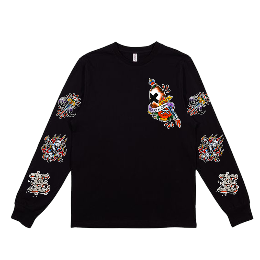 EARTH CRISIS forever true / gustavo ruiz colab / polera manga larga negra